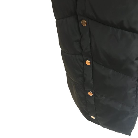 Cameo Rose Ladies Longline Puffer Coat Jacket Black Sz 12 Hooded Quilted Padded - Picture 7 of 14